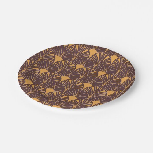 Art Deco pattern with fan-shaped motifs  Pappteller (Schrägansicht)