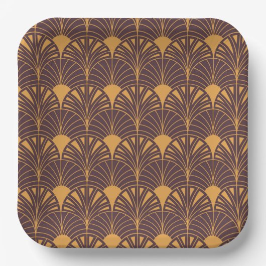 Art Deco pattern with fan-shaped motifs  Pappteller (Vorderseite)