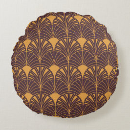 Art Deco pattern with fan-shaped motifs  Rundes Kissen