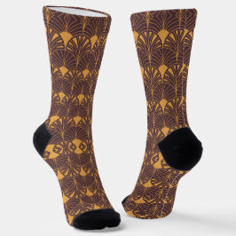 Art Deco pattern with fan-shaped motifs  Socken