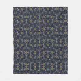 Art Deco pattern with geometric shapes in gold Fleecedecke