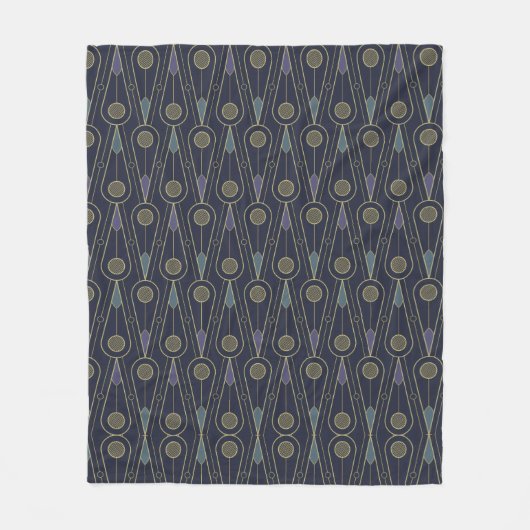 Art Deco pattern with geometric shapes in gold Fleecedecke (Vorderseite)