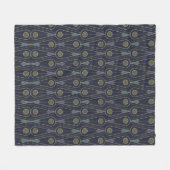 Art Deco pattern with geometric shapes in gold Fleecedecke (Vorderseite (Horizontal))