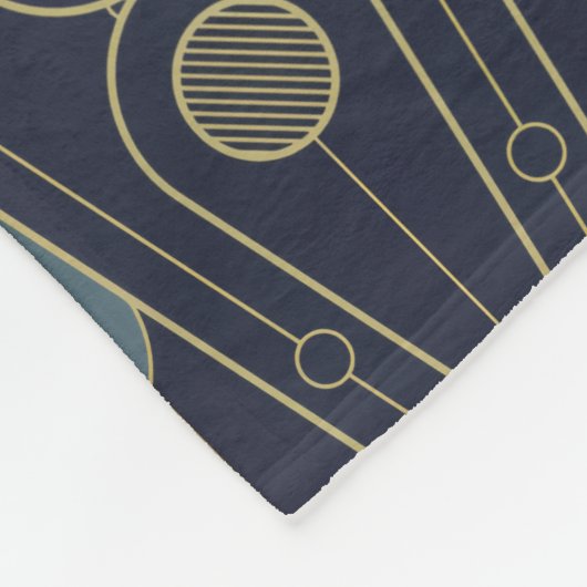 Art Deco pattern with geometric shapes in gold Fleecedecke (Ecke)