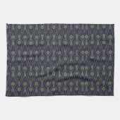 Art Deco pattern with geometric shapes in gold Geschirrtuch (Horizontal)
