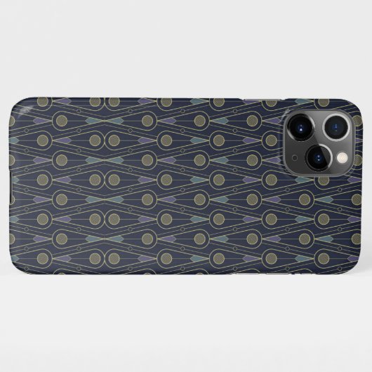 Art Deco pattern with geometric shapes in gold iPhone Hülle (Rückseite (Horizontal))