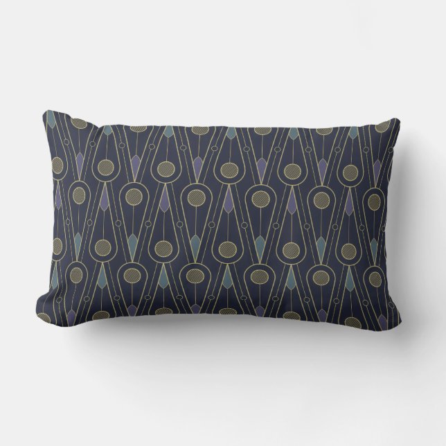 Art Deco pattern with geometric shapes in gold Lendenkissen (Vorderseite)
