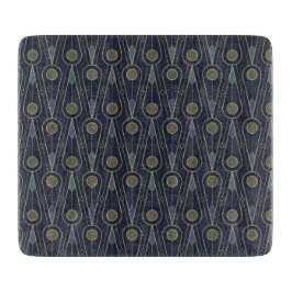 Art Deco pattern with geometric shapes in gold Schneidebrett