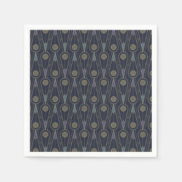 Art Deco pattern with geometric shapes in gold Serviette