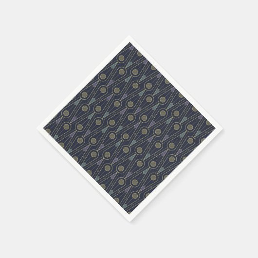 Art Deco pattern with geometric shapes in gold Serviette (Ecke)