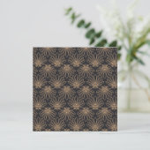 Art Deco pattern with gold floral motifs  Dankeskarte (Stehend Vorderseite)