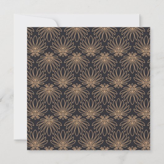 Art Deco pattern with gold floral motifs  Dankeskarte (Vorderseite)