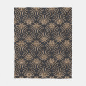 Art Deco pattern with gold floral motifs  Fleecedecke (Vorderseite)