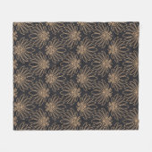 Art Deco pattern with gold floral motifs  Fleecedecke (Vorderseite (Horizontal))