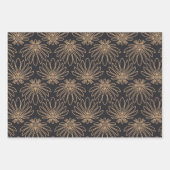 Art Deco pattern with gold floral motifs  Geschenkpapier Set (Vorderseite 2)