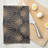 Art Deco pattern with gold floral motifs  Geschirrtuch (Viertel Falte)