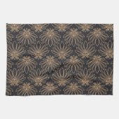 Art Deco pattern with gold floral motifs  Geschirrtuch (Horizontal)