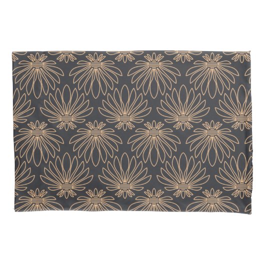 Art Deco pattern with gold floral motifs  Kissenbezug (Vorderseite-Links)