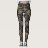 Art Deco pattern with gold floral motifs  Leggings (Vorderseite)