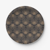 Art Deco pattern with gold floral motifs  Pappteller (Vorderseite)