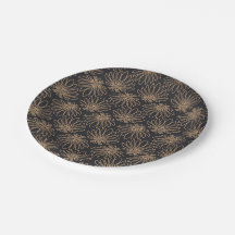 Art Deco pattern with gold floral motifs 