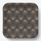 Art Deco pattern with gold floral motifs  Pappteller (Vorderseite)