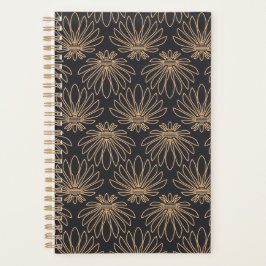 Art Deco pattern with gold floral motifs  Planer