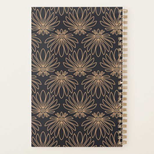 Art Deco pattern with gold floral motifs  Planer (Rückseite)