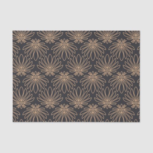 Art Deco pattern with gold floral motifs  Seidenpapier (Vorderseite)