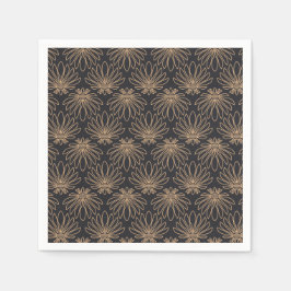 Art Deco pattern with gold floral motifs  Serviette