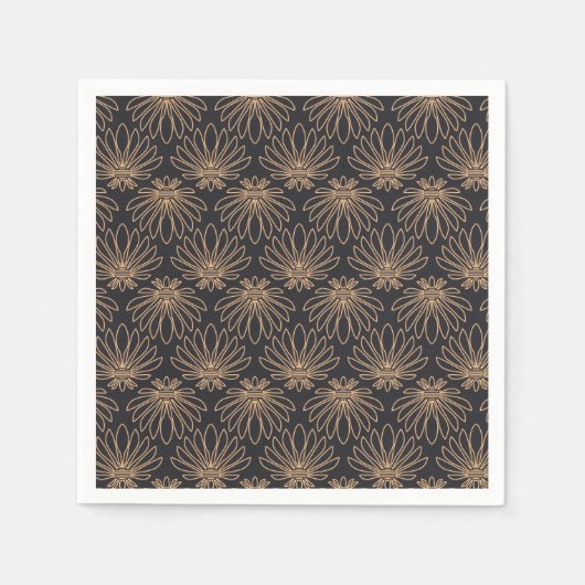 Art Deco pattern with gold floral motifs  Serviette (Vorderseite)