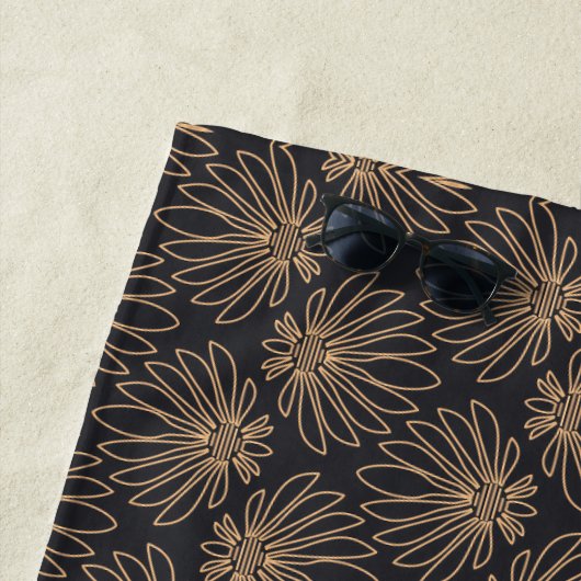 Art Deco pattern with gold floral motifs  Strandtuch (Beispiel)