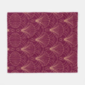 Art Deco pattern with gold geometric fan motifs  Fleecedecke (Vorderseite (Horizontal))