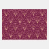 Art Deco pattern with gold geometric fan motifs  Geschenkpapier Set (Vorderseite 3)