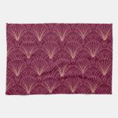 Art Deco pattern with gold geometric fan motifs  Geschirrtuch (Horizontal)