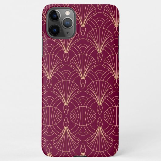 Art Deco pattern with gold geometric fan motifs  iPhone Hülle (Rückseite)