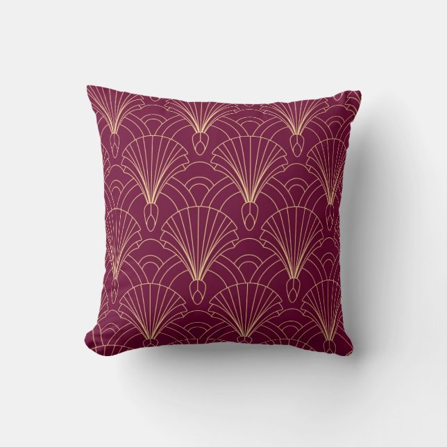 Art Deco pattern with gold geometric fan motifs  Kissen (Vorderseite)