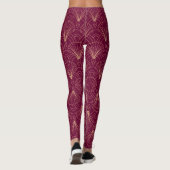 Art Deco pattern with gold geometric fan motifs  Leggings (Rückseite)
