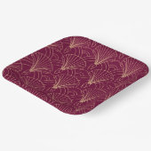 Art Deco pattern with gold geometric fan motifs  Pappteller (Gewinkelt)