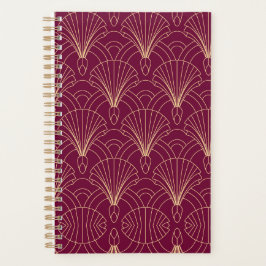 Art Deco pattern with gold geometric fan motifs  Planer