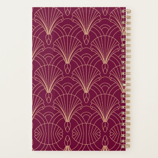 Art Deco pattern with gold geometric fan motifs  Planer (Rückseite)