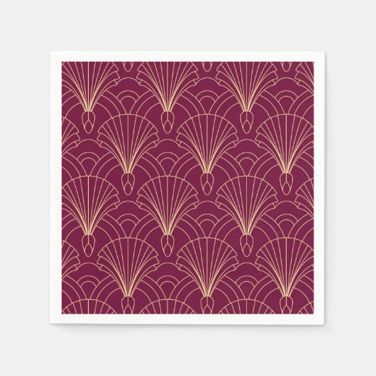 Art Deco pattern with gold geometric fan motifs  Serviette (Vorderseite)