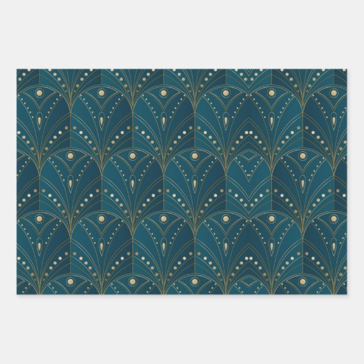 Art Deco pattern with gold geometric shapes Geschenkpapier Set (Vorderseite 3)