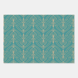 Art Deco pattern with gold geometric shapes  Geschenkpapier Set