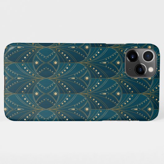Art Deco pattern with gold geometric shapes iPhone Hülle (Rückseite (Horizontal))