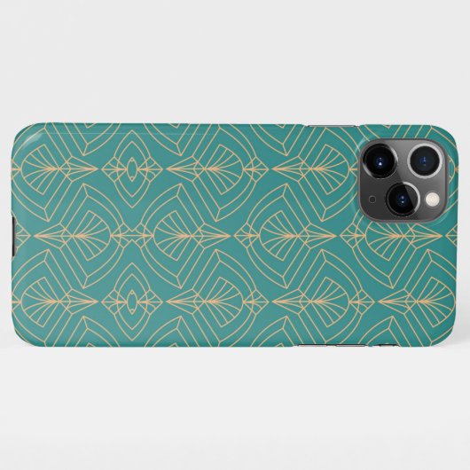 Art Deco pattern with gold geometric shapes  iPhone Hülle (Rückseite (Horizontal))