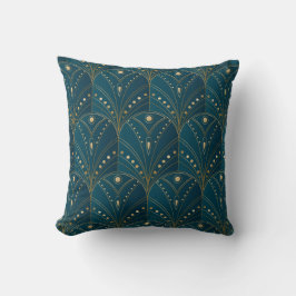 Art Deco pattern with gold geometric shapes Kissen