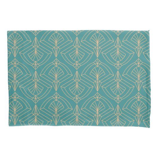 Art Deco pattern with gold geometric shapes  Kissenbezug (Vorderseite-Links)