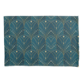 Art Deco pattern with gold geometric shapes Kissenbezug