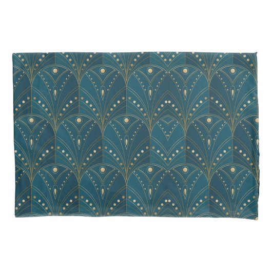 Art Deco pattern with gold geometric shapes Kissenbezug (Vorderseite-Links)
